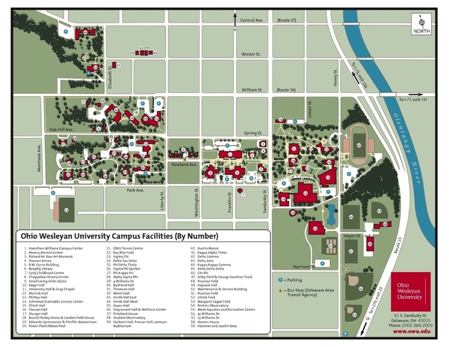 Ohio Wesleyan University Campus Map