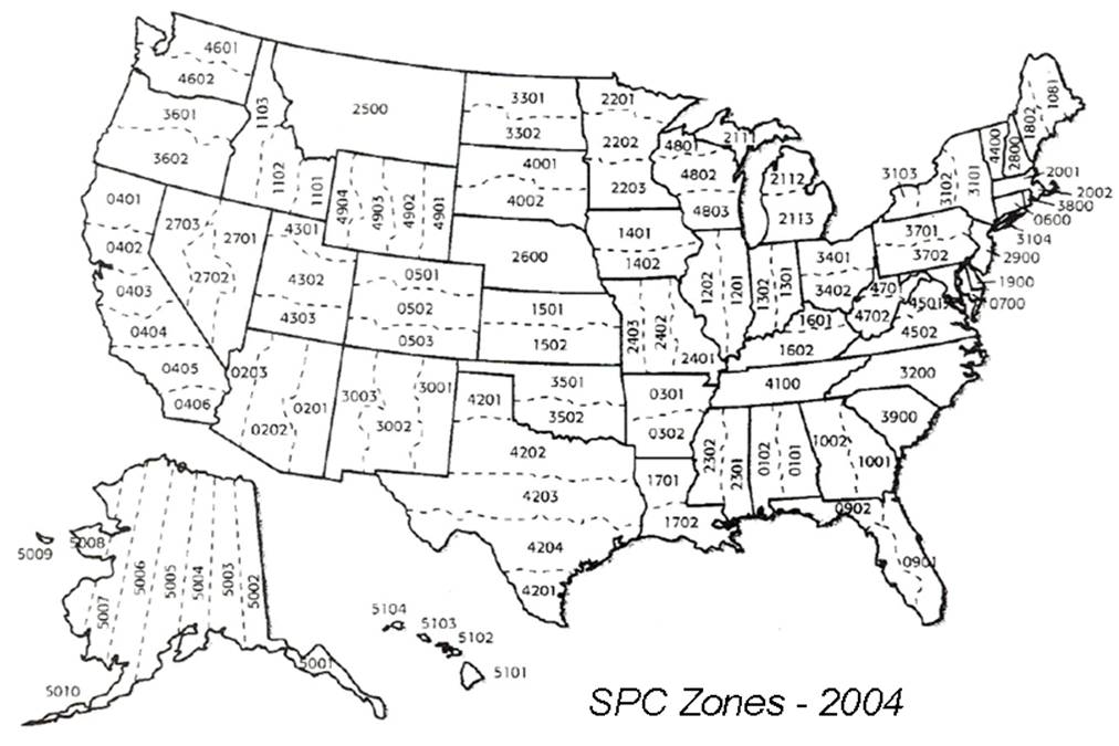 Illinois State Plane Coordinate System Map